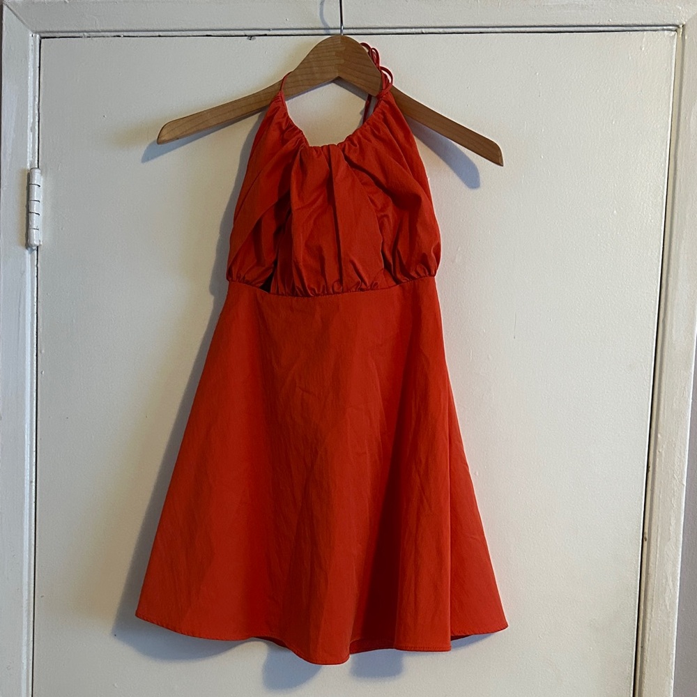 Zara Red Halter Mini Dress
